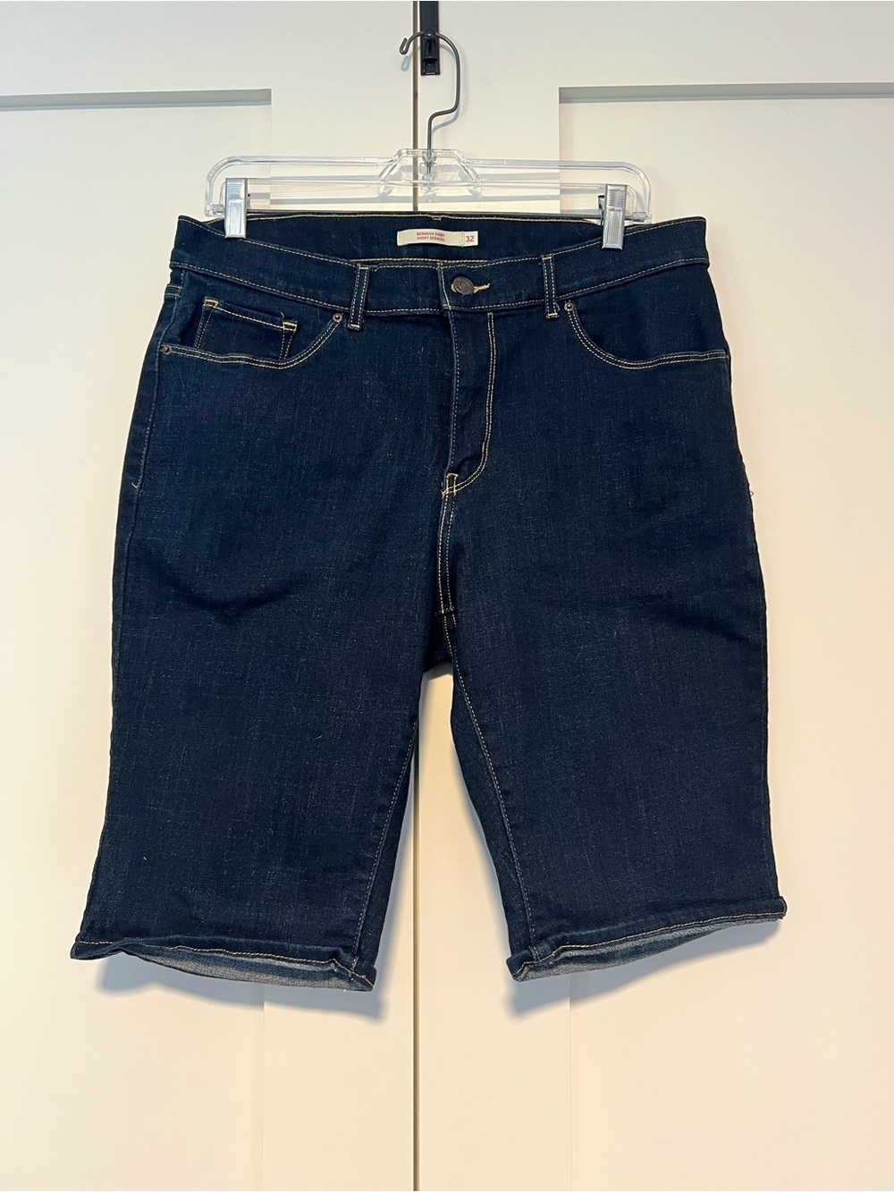 Levi’s Dark Wash Denim Bermuda Shorts